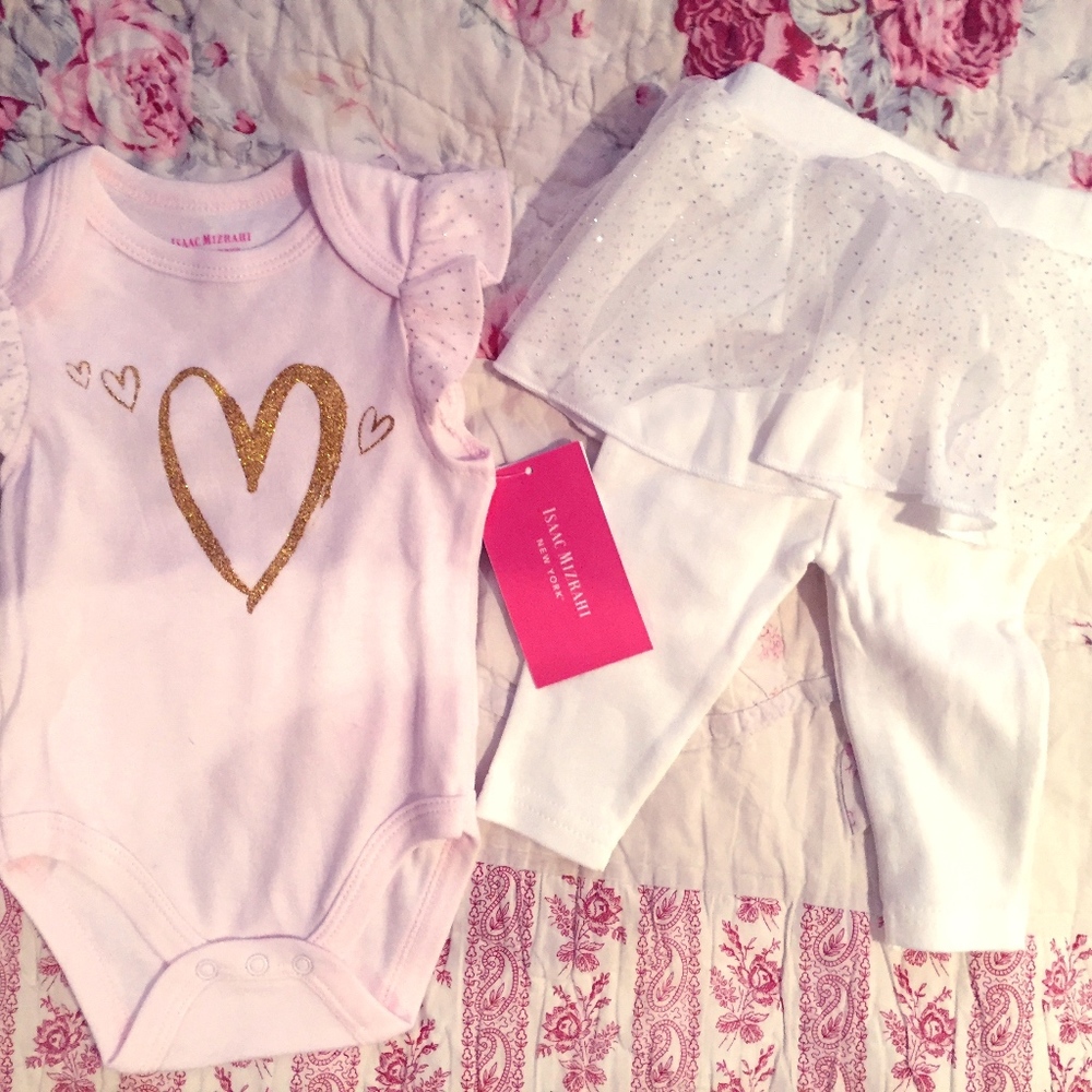 Isaac Mizrahi Baby Girl Onesie and Leggings Set